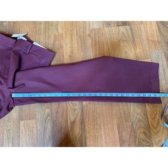 Ann Taylor LOFT Womens The Perfect Straight Pants Burgundy Wine Sz 12 Chino NWT - Picture 11 of 13